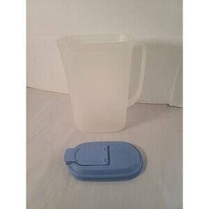 Vintage Slim Line 2 Qt Pitcher 2009C-1 W/ Blue Flip Lid 2010B-2